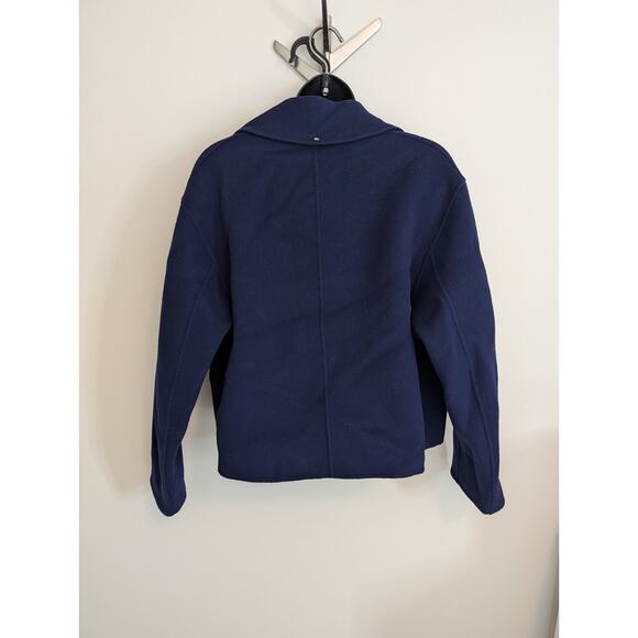 Max Mara Sportmax Kuens Oversized Crop Virgin Wool Jacket Navy Size 0 - Picture 6 of 15
